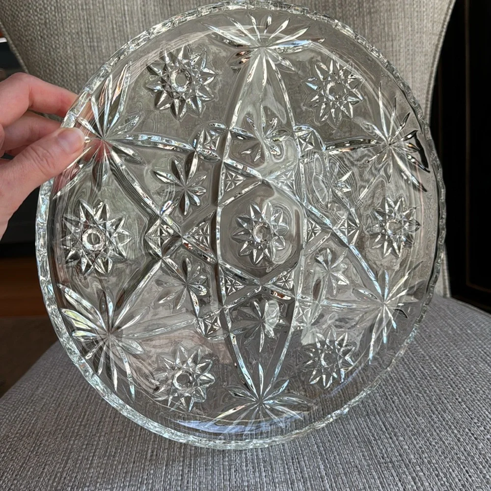 Vintage 1960s Anchor Hocking Star of David Eapc Prescut Serving Tray Platter